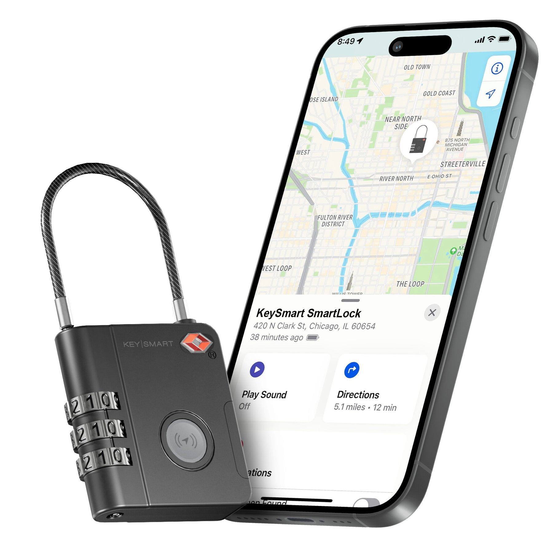 SmartLock Tracking Device | Luggage Lock | Works With Apple Find My App