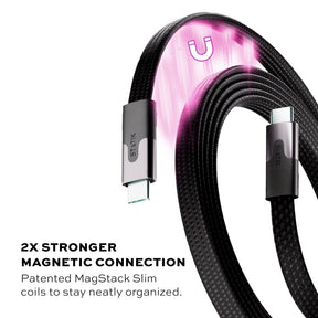 Statik® MagStack Slim Pro | Tangle-Free Magnetic Nylon | Fast Charging Data Cable