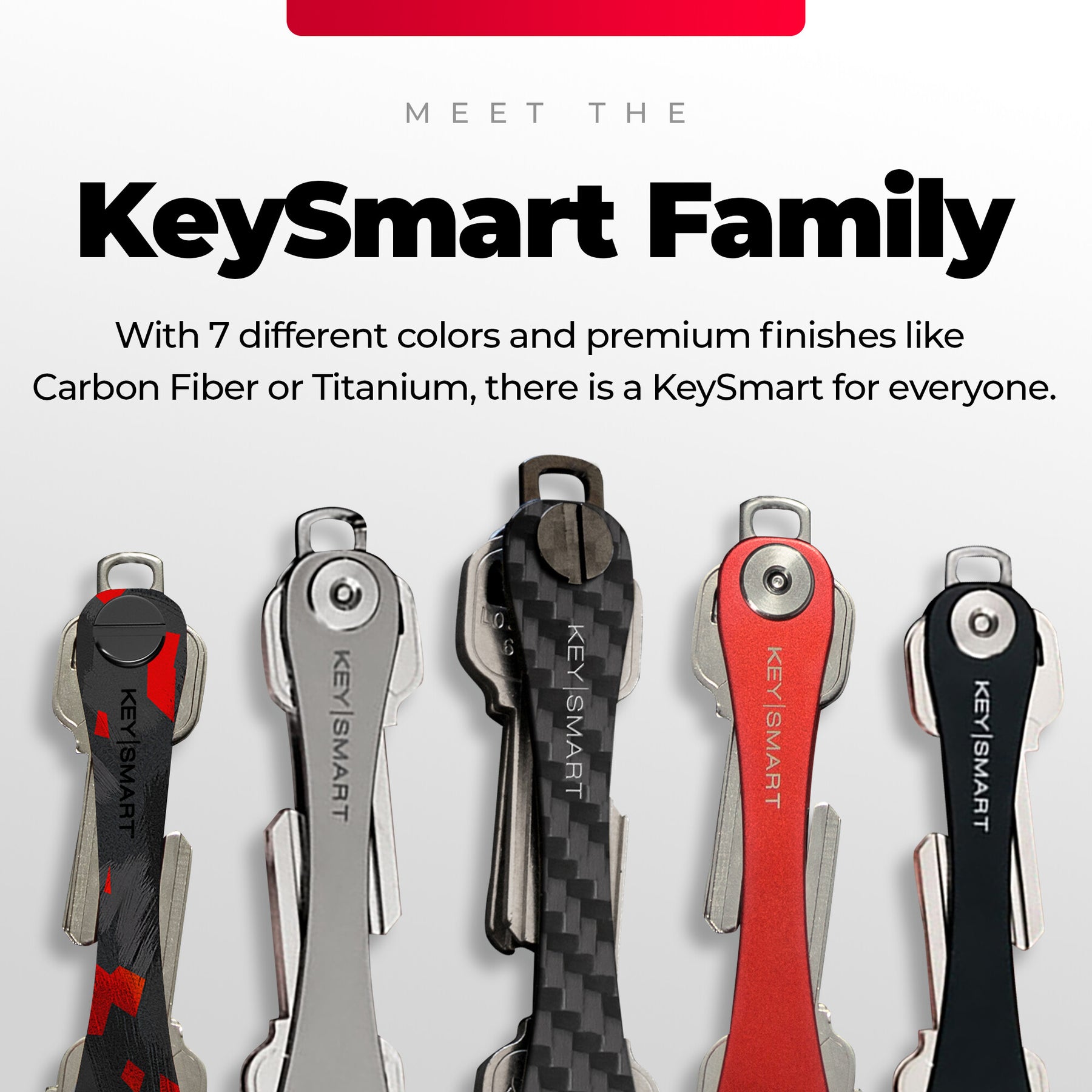 KeySmart® Carbon Fiber 3k | Original Compact Key Organizer | Holds Up To 14 Keys